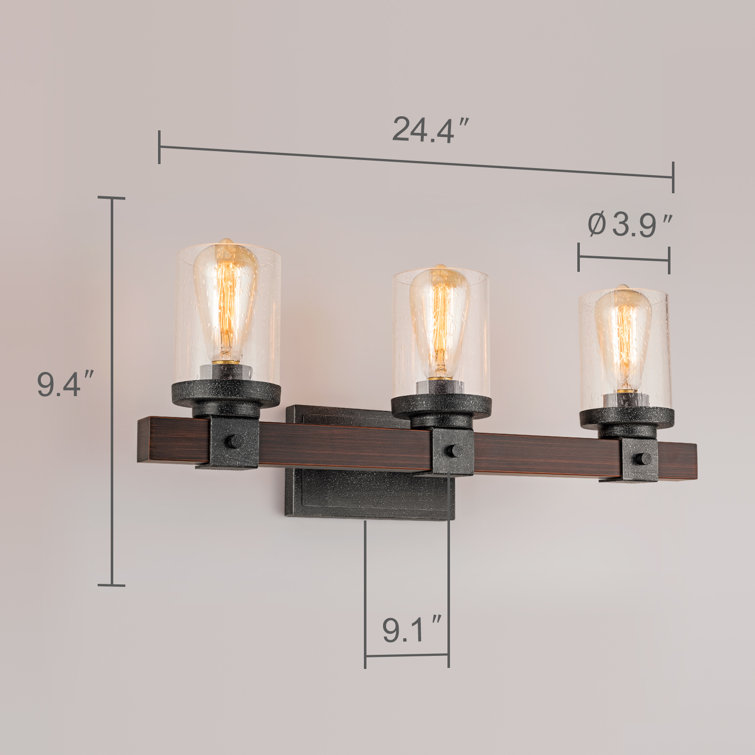 Three light store wall sconce
